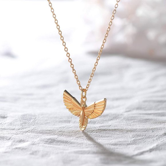 Dainty Gold Ankh Cross Necklace 18K Gold Filled Simple Pray for Peace Ankh Cross - Picture 2 of 5